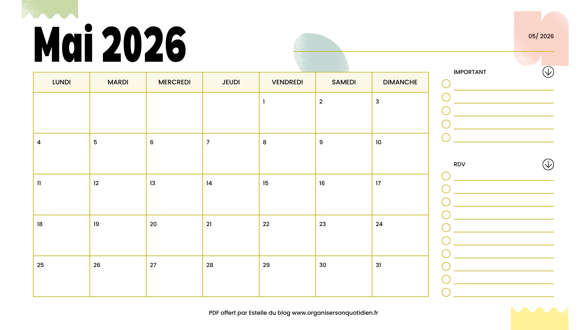 Mai 2026 budget