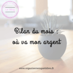 Bilan du mois, où va mon argent ?
