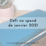Défi no spend de janvier 2021